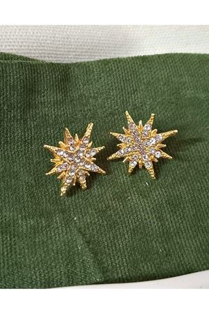 Gold Taşlı Yıldız Kadın Küpe