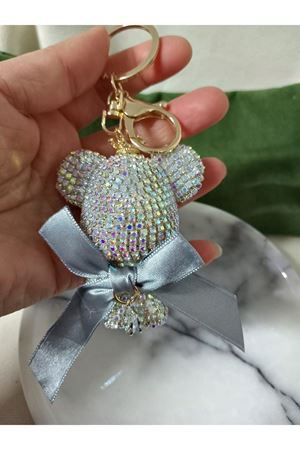 Taşlı Tedy Bear Anahtarlık, Çanta Süsü , Çanta Aksesuarı, Araba Süsü