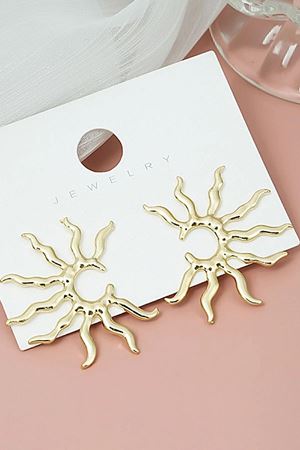 Güneş Figürlü Altın Renk Küpe