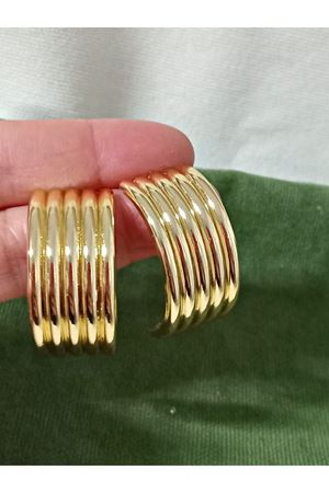 Gold Vintage Stil C-Şekilli Kadın Küpe