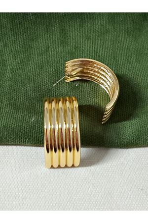 Gold Vintage Stil C-Şekilli Kadın Küpe