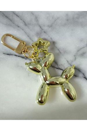 Balon Köpek Gold Anahtarlık, Çanta Süsü , Çanta Aksesuarı, Araba Süsü