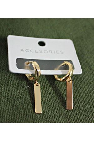 Gold Çubuk Sallantılı Halka Kadın Küpe