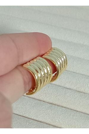 Gold Vintage Stil C-Şekilli Kadın Küpe