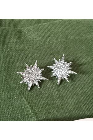 Gümüş Taşlı Yıldız Kadın Küpe