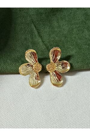 Gold Yarım Papatya Daisy Kadın Küpe