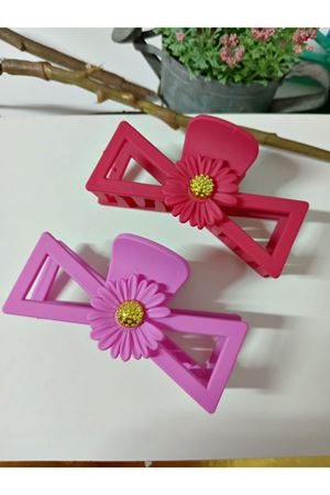 2 Adet Pembe Vişne Rengi Mandal Toka