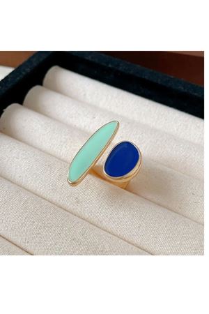 Ayarlanabilir Kırmızı Siyah Vintage Açık Yüzük