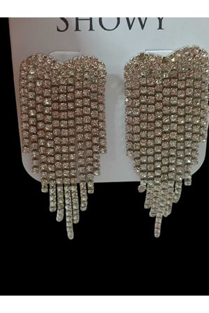 Taşlı Sallantılı Uzun Kadın Abiye Küpe