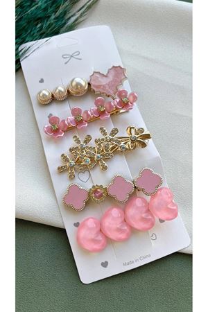 5 Parça Pembe Yan Toka Seti