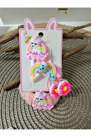 6 Parça Unicorn Çocuk Pens ve Havlu Toka Seti