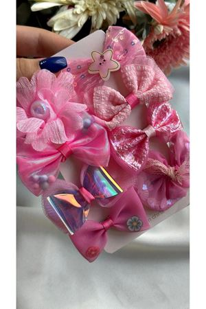 8 Parça Pembe Çocuk Toka Seti