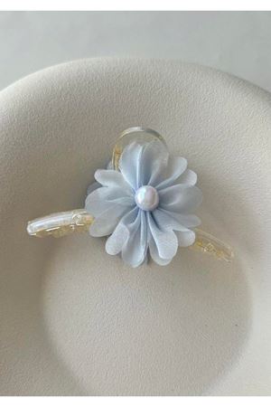 Mavi İncili Çiçek Tasarım Abiye Günlük  Mandal Toka