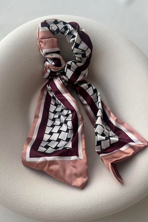 Bordo Saten Şık Abiye Günlük Lastik Toka
