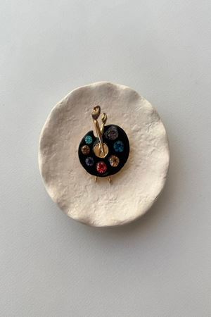 Siyah Boya Paleti Küçük Broş