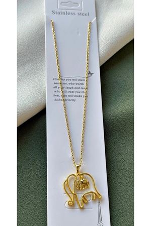 316 L Çelik fil Temalı Kadın Kolye