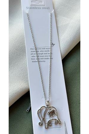 316 L Çelik fil Temalı Kadın Kolye