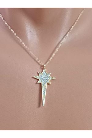 Çelik Kutup Yıldızı Zirkon Taşlı Kadın Kolye