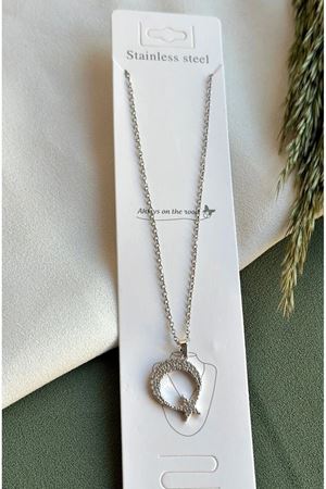 Çelik Gümüş Zirkon Ay Yıldız Kolye