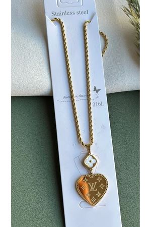 316 L Çelik Gold Kadın Kolye