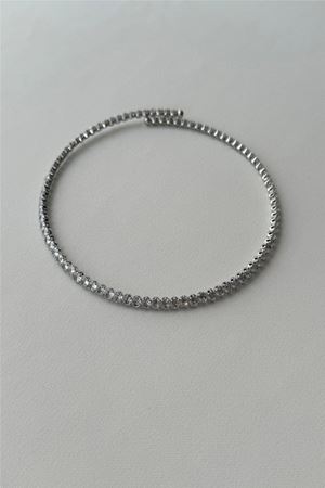 Gold Kristal Taş Süslemeli Choker Kadın Kolye