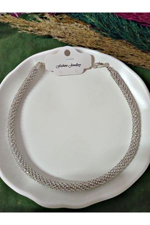 Gümüş Renk Su Yolu Abiye Kadın Kolye