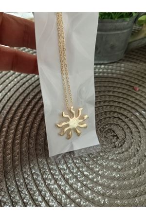 Gold Güneş Tasarımlı Kadın Kolye