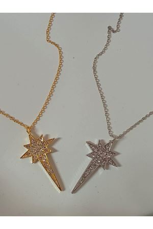 Çelik Kutup Yıldızı Zirkon Taşlı Kadın Kolye