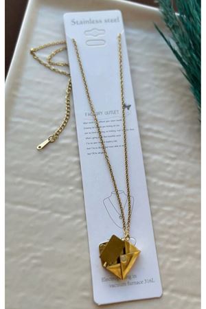 316 L Çelik Mıknatıslı Mektuplu Gold Kolye