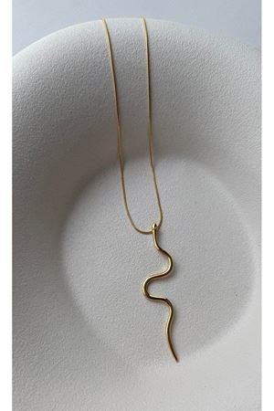 Çelik Gold Yılan Kadın Kolye