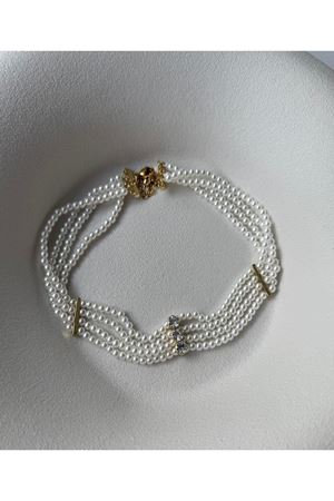 Taşlı İnci Choker Kadın Kolye