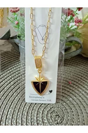 Çelik Güneş Tasarımlı Kadın Kolye