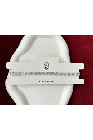 Gümüş Kristal Taşlı Choker Kadın Kolye