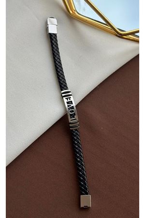 Çelik Love Deri Bileklik