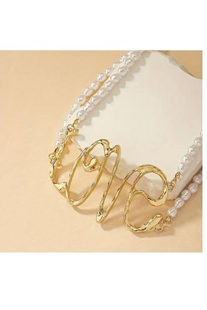 Love Yazılı İnci Choker Kadın Kolye
