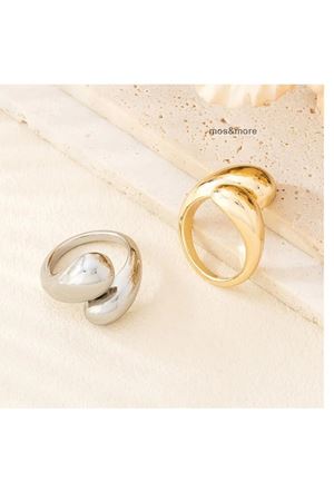 2 Çift, Gold Ve Gümüş Ayarlanabilir Gözyaşı Damla Şık Çelik Yüzük