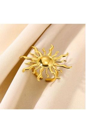 Gold Güneş Model Ayarlanabilir Çelik Yüzük