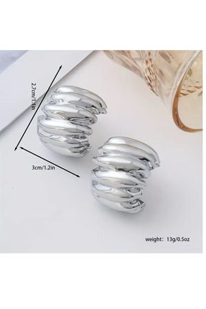 Gold Vintage Stil Geometrik C-Şekilli Tasarım Hafif Küpe