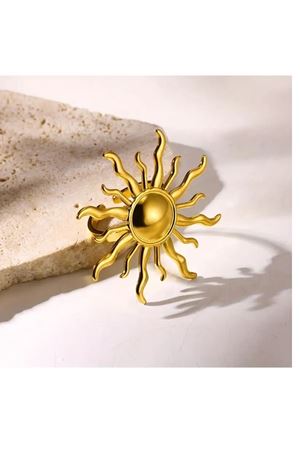 Gold Güneş Model Ayarlanabilir Çelik Yüzük