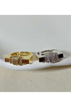 Gold Köşeli Ayarlanabilir Çelik Yüzük