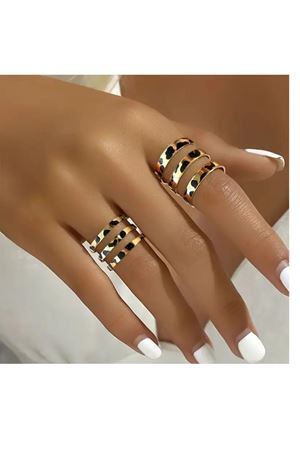 Leopar Ayarlanabilir 2 li Yüzük Takımı, 2 Parça