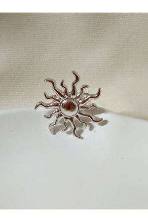 Gümüş Güneş Model Ayarlanabilir Çelik Yüzük