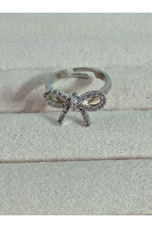 Gümüş Trend Taşlı Fiyonk Ayarlanabilir Çelik Yüzük