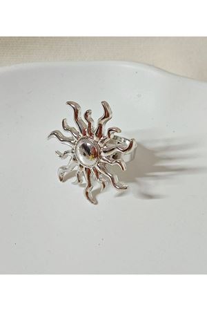 Gümüş Güneş Model Ayarlanabilir Çelik Yüzük