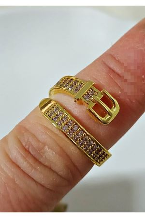 Gold Kemer Tokası Ayarlanabilir Çelik Yüzük