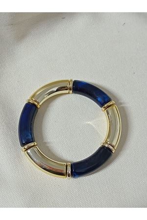 Lacivert Gold Esnek Bileklik