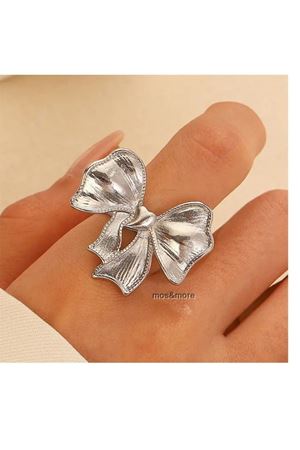 Gümüş Trend  Fiyonk Ayarlanabilir Çelik Yüzük