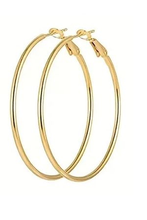 6cm Gold Büyük Boy Halka Kadın Küpe