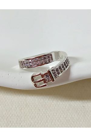 Gümüş Kemer Tokası Ayarlanabilir Çelik Yüzük