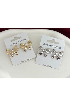 Fiyonk Kristal Taşlı Gold Küpe